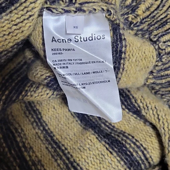 Acne Studios Crewneck Sweater Black and Tan Striped